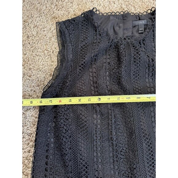 J Crew Black Mixed Lace Blouse Top Sleeveless Casual Office Minimalist Sz 8 - Picture 10 of 10